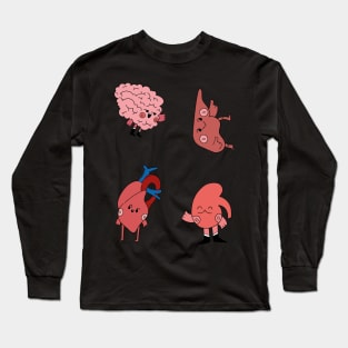 Cute Anatomy Internal Organs Body Long Sleeve T-Shirt
